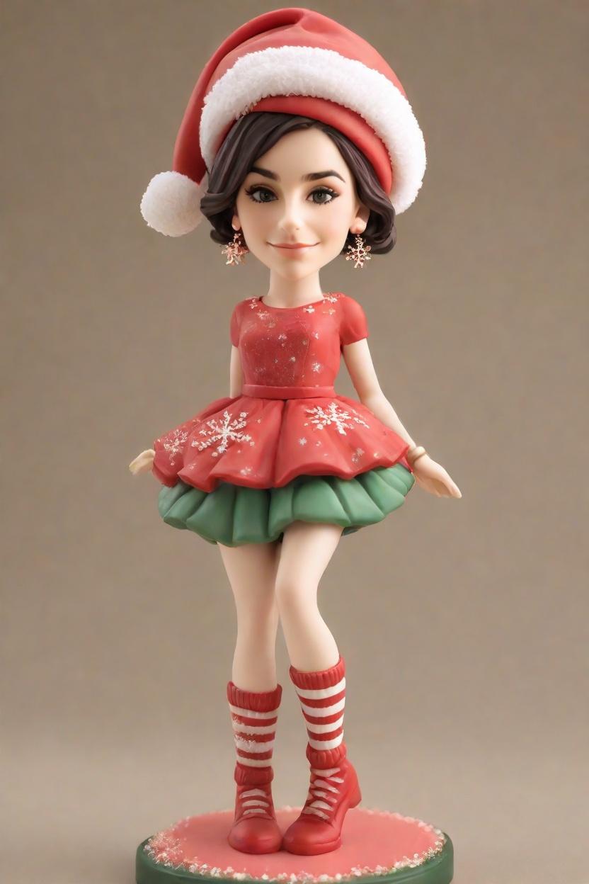 custom Christmas Cheeky Bobblehead,She's Unveiling Her Cheeky Christmas Bobblehead!