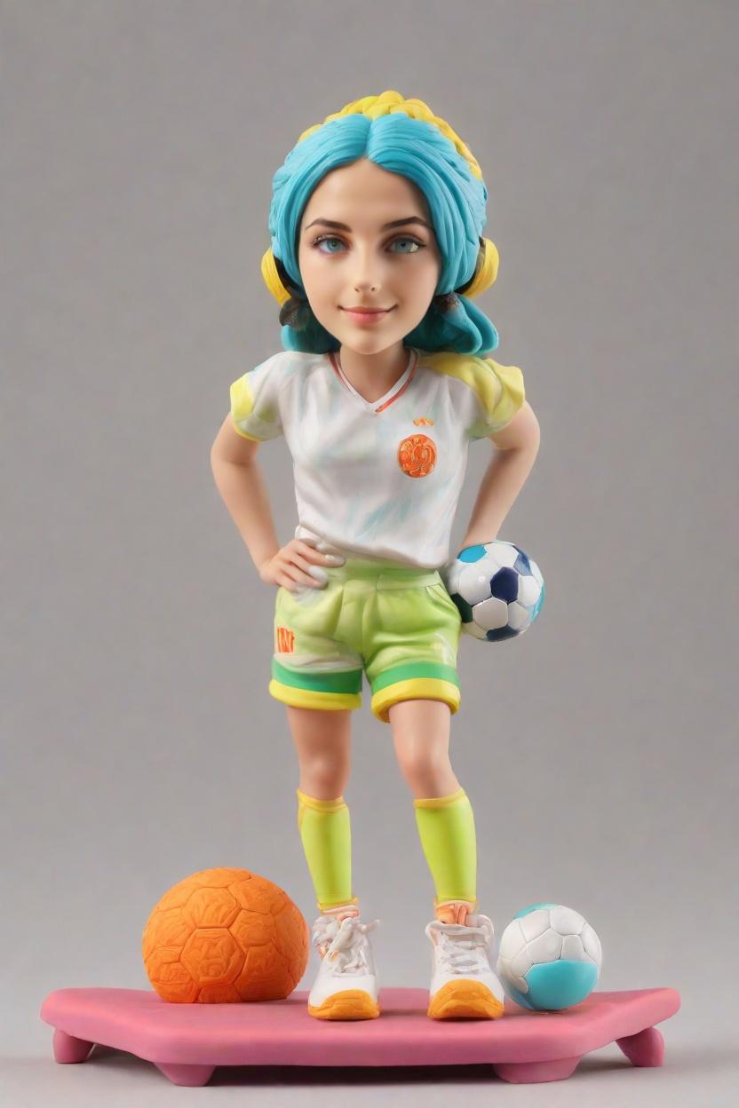 Soccer Star Custom Playful Bobblehead,She Kicks Goals and Winks: Create Your Own Bobblehead Doll