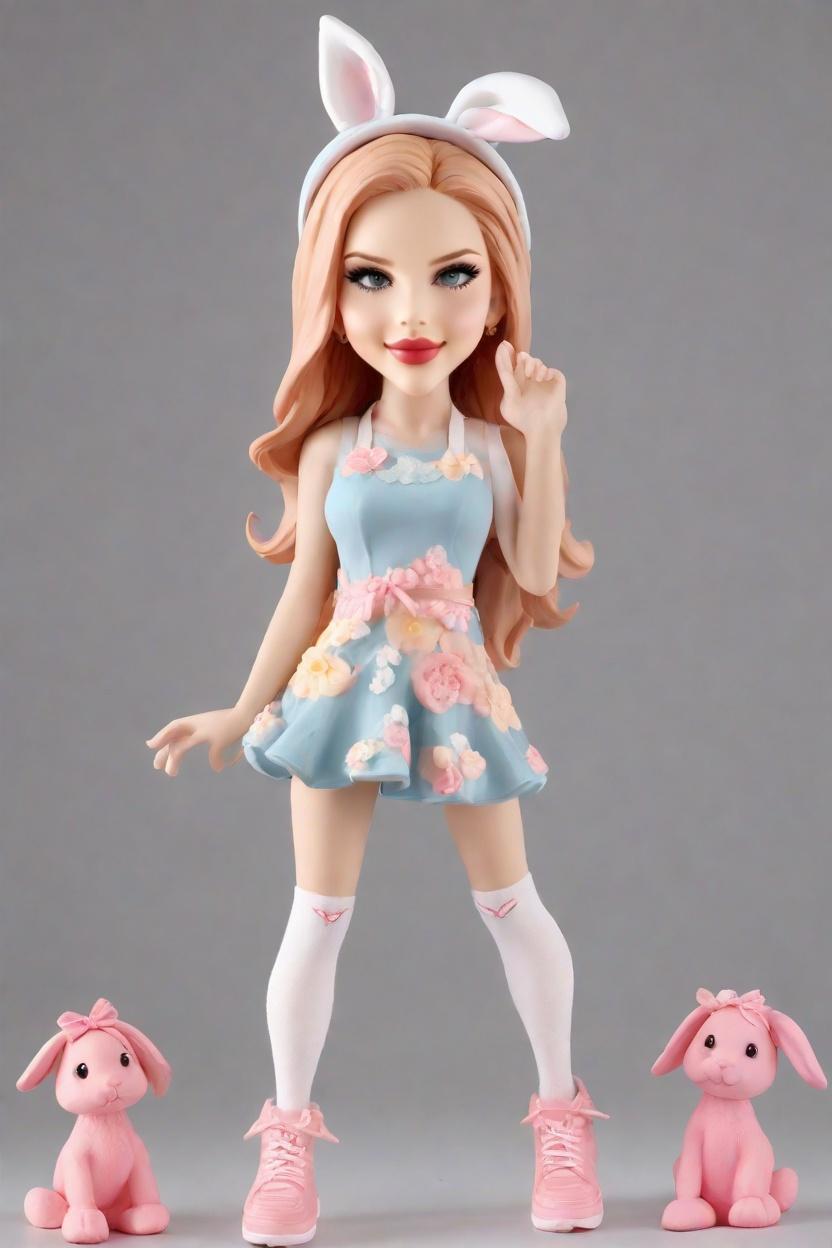 Custom Easter Playful Bobblehead,She Created Her Own Cheeky Easter Bunny Bobblehead!