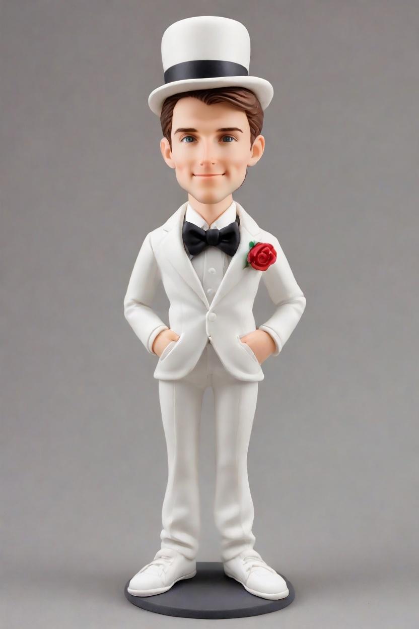 Custom Wedding Chic Bobblehead,He Made His Own Bobblehead for the Big Day!