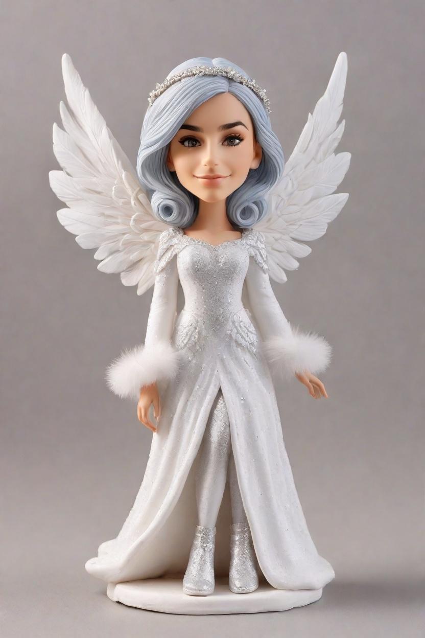 Custom Christmas Ethereal Bobblehead,She Embraced Christmas Magic with a Bobblehead!