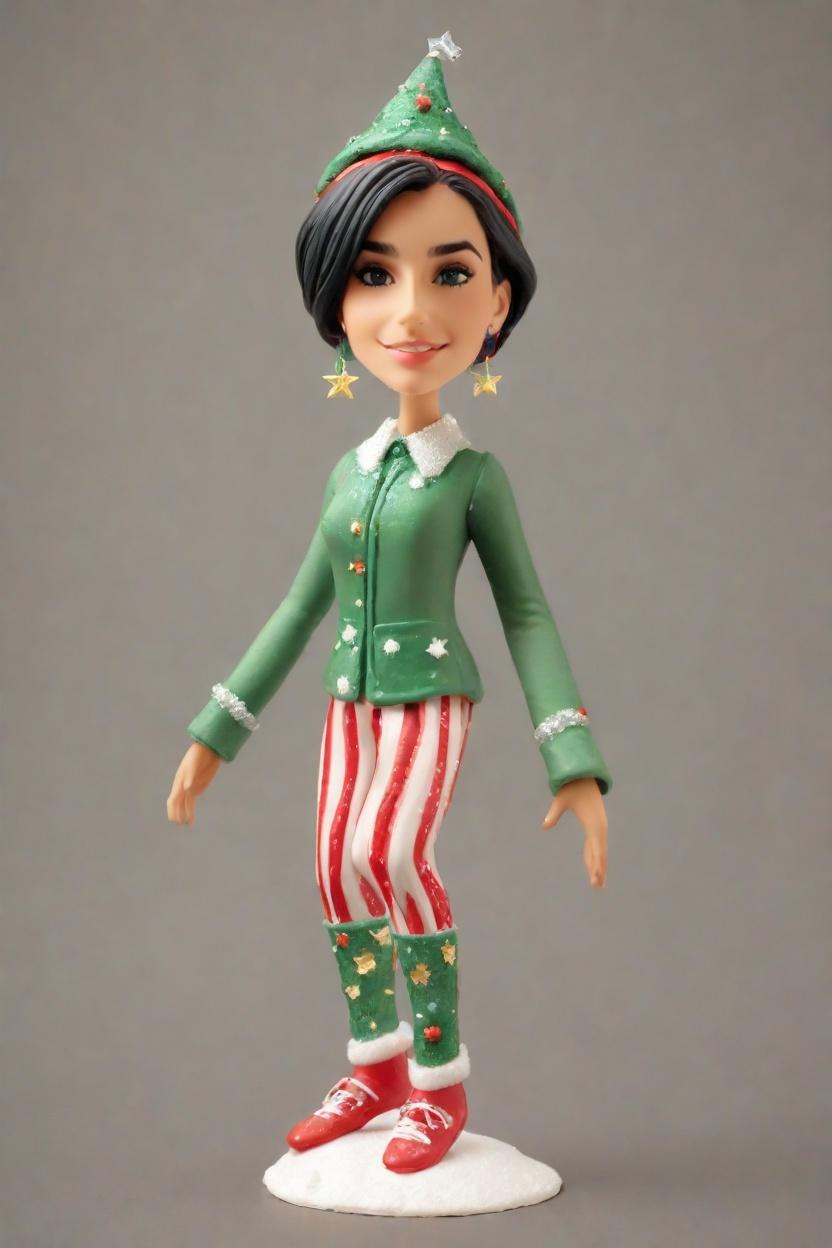 Custom Christmas Tree Bobblehead,She Transformed into a Festive Bobblehead!