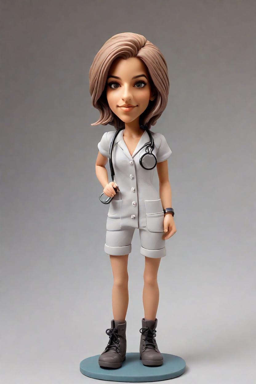 Custom Medical Punk Bobblehead,She Made Her Own Punk Nurse Bobblehead Doll!