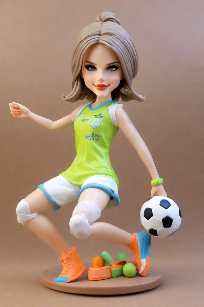 Custom Soccer Star Figurine Bobblehead,She Kicks Goals and Hearts: Create Your Own Bobblehead Doll