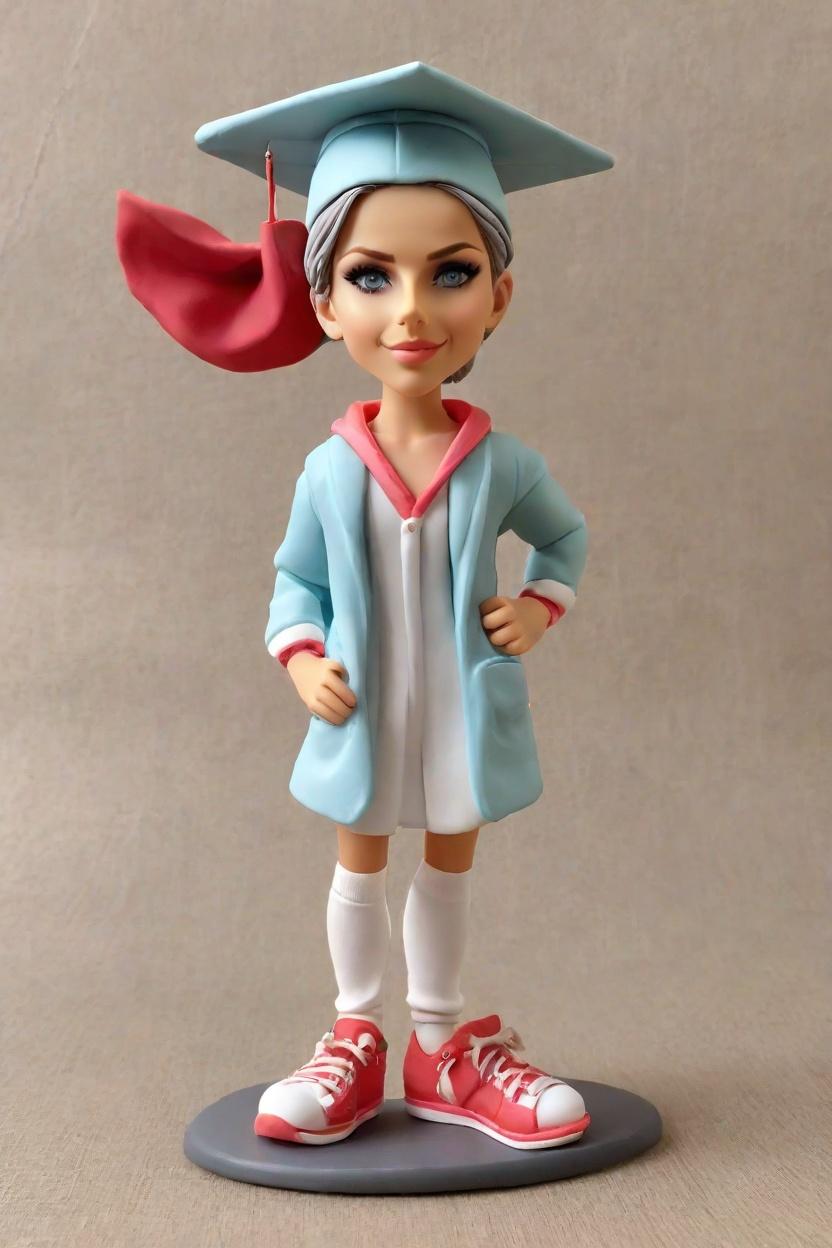Custom Graduation Playful Bobblehead,She's Making Her Own Bobblehead Doll: Grad Day Fun!