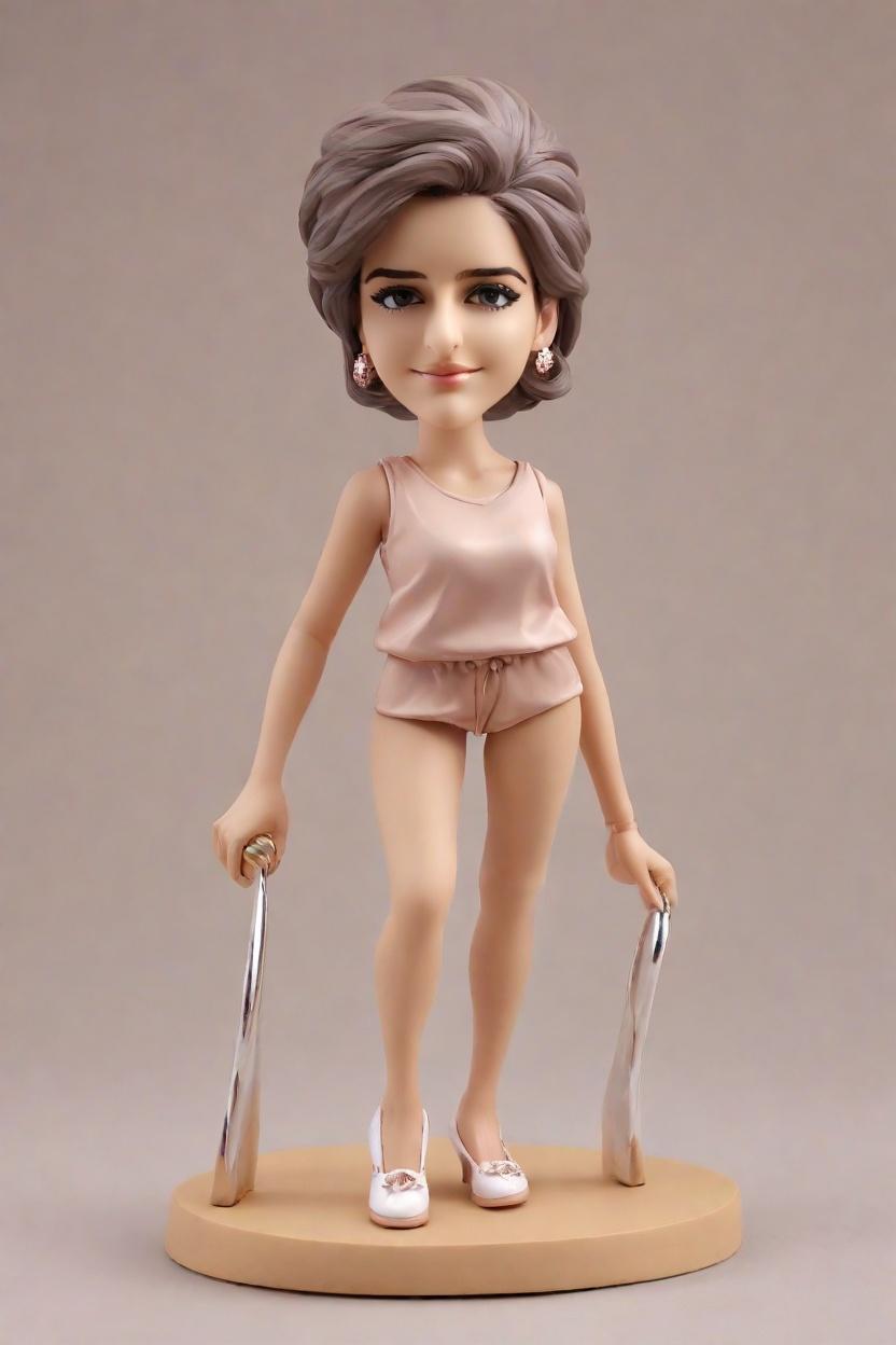 Personalized Bobblehead Dolls: The Chic Sequin-Stiletto Trophy Pose That's All the Rage in Sports Fashion,Meet Sarah's Epic Bobblehead: A Sporty Chic Sequined Victory Pose That's Trending!