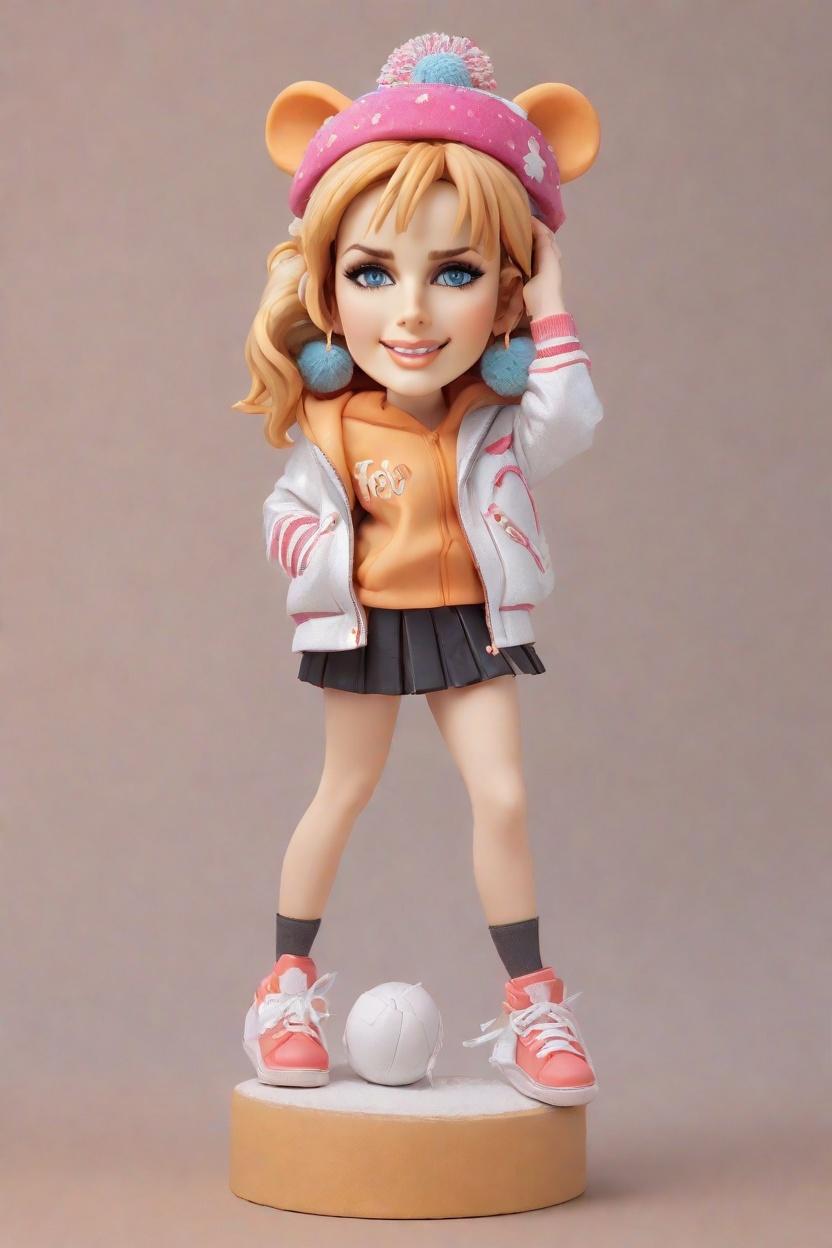Cheerful Cheerleader Custom Sparkle Bobblehead,She Created Her Own Cheerleader Bobblehead! 🎉
