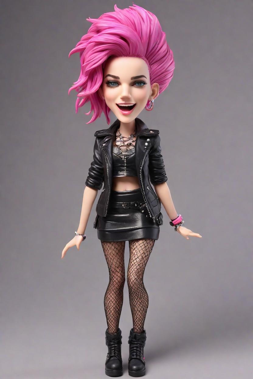 Custom Sassy Punk-rock Bobblehead,She Created Her Sassy Punk-rock Bobblehead!