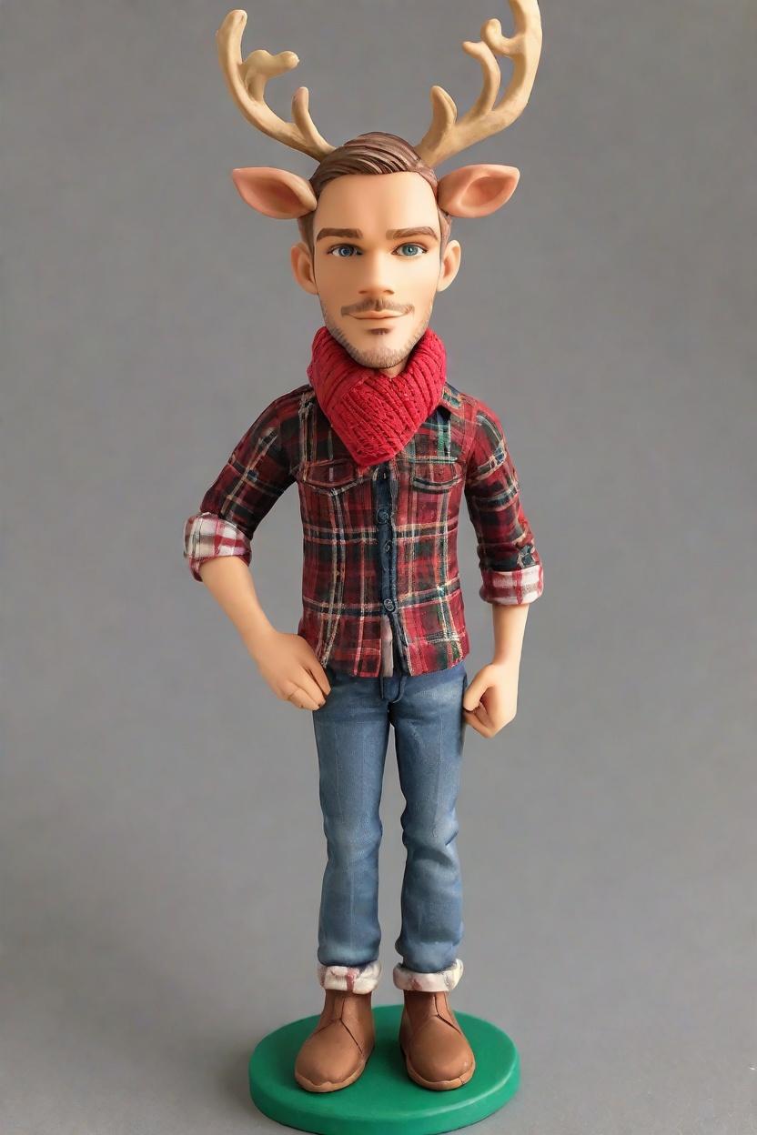 Custom Christmas Festive Bobblehead,He Made His Own Festive Bobblehead Doll!