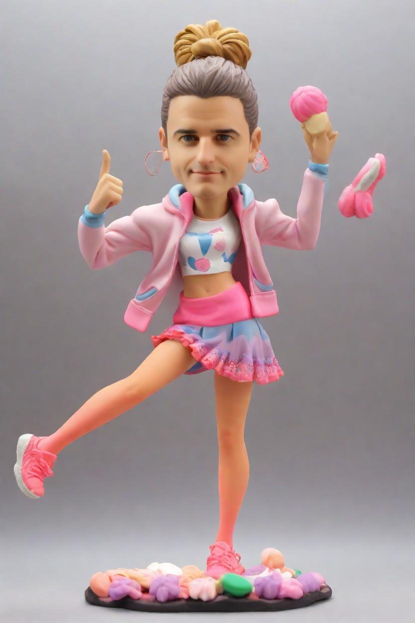 Spotlight on Trendy Bobbleheads: Custom Dolls that Bring the Stadium Energy Home,Meet Jake: He Just Created His Own Bobblehead Doll in a Neon Cheerleading Stance!