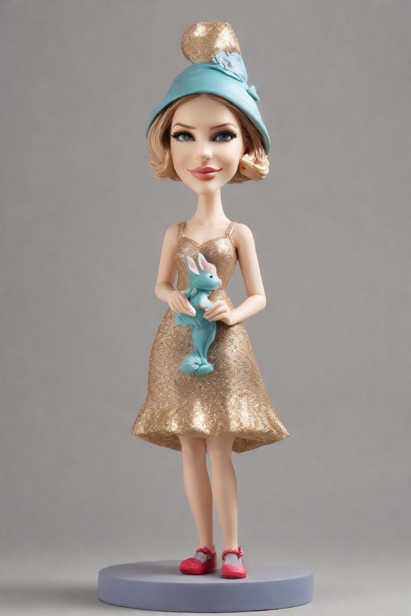 Custom New Year's Sparkle Bobblehead,She Created Her Own New Year's Eve Bobblehead!