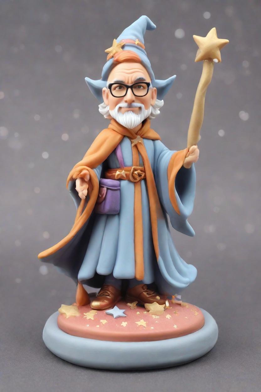 custom Whimsical Wizard bobblehead,John's Magical Makeover: create your own bobblehead doll