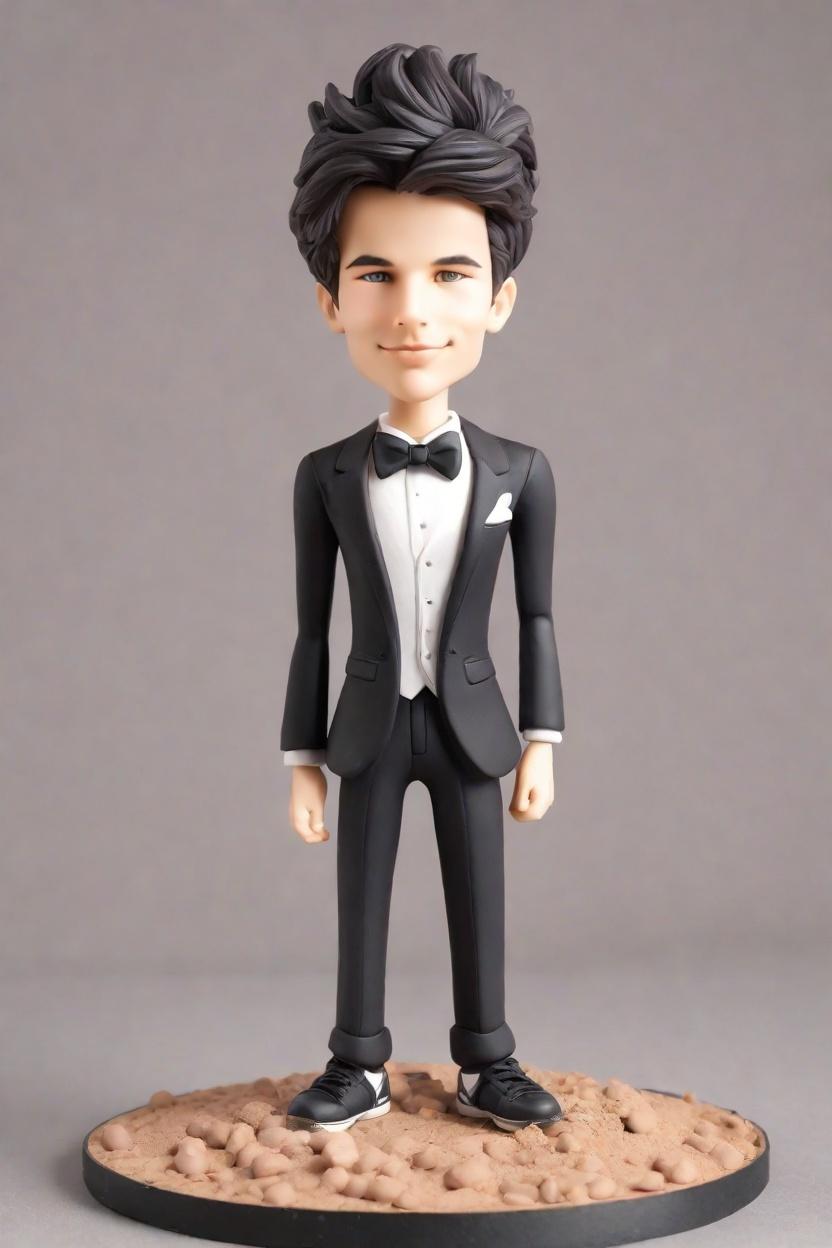 The Cheeky Wink Tuxedo Bobblehead: A Quirky Twist on Traditional Wedding Figurines,He Did WHAT with His Bowtie?! Creating the Ultimate Custom Bobblehead for the Groom