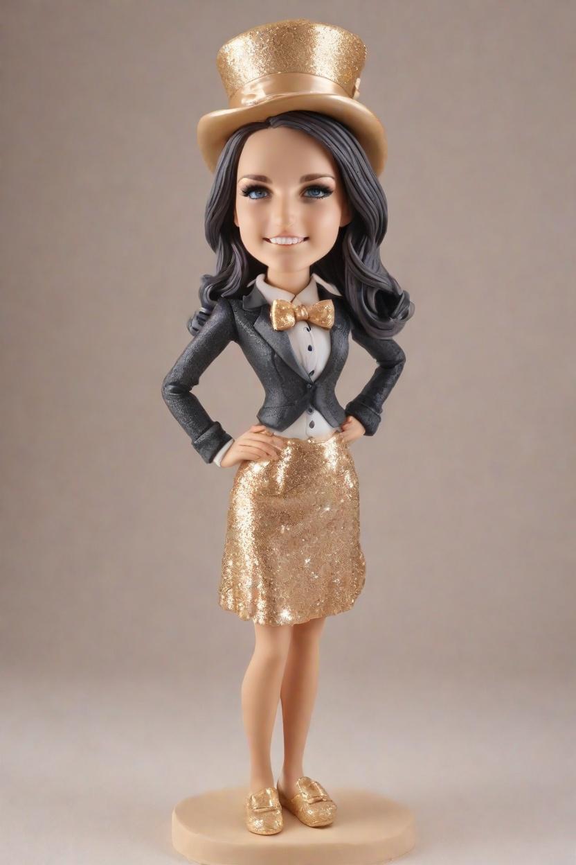 Custom New Year's Sparkle Bobblehead,She Created a New Year's Eve Bobblehead to Remember!