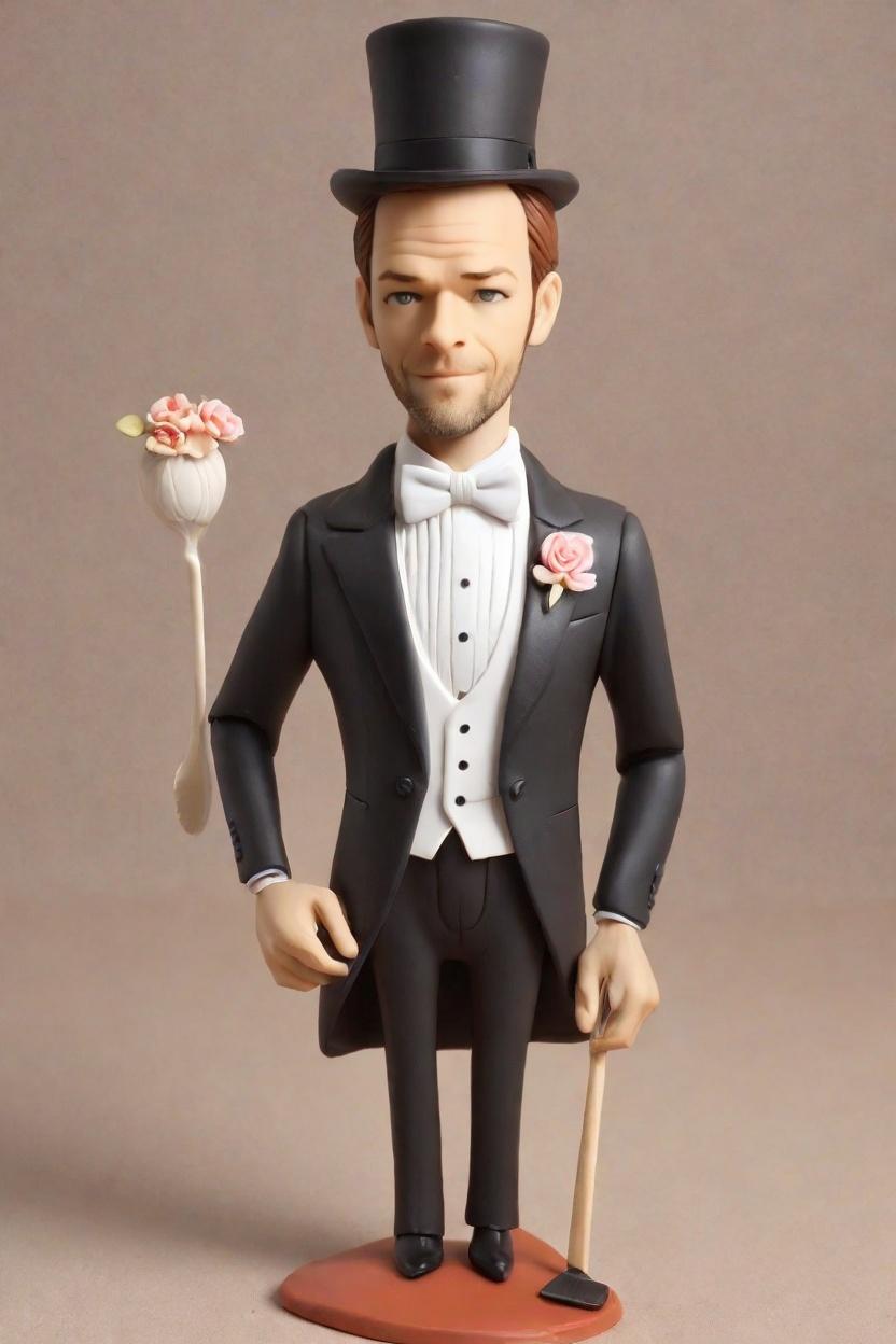 Personalized Custom Bobbleheads: The Ultimate Gift for the Winking Chef in Your Life!,Unleash Your Inner Chef: Create Your Own Winking Bobblehead Doll in a Tuxedo!