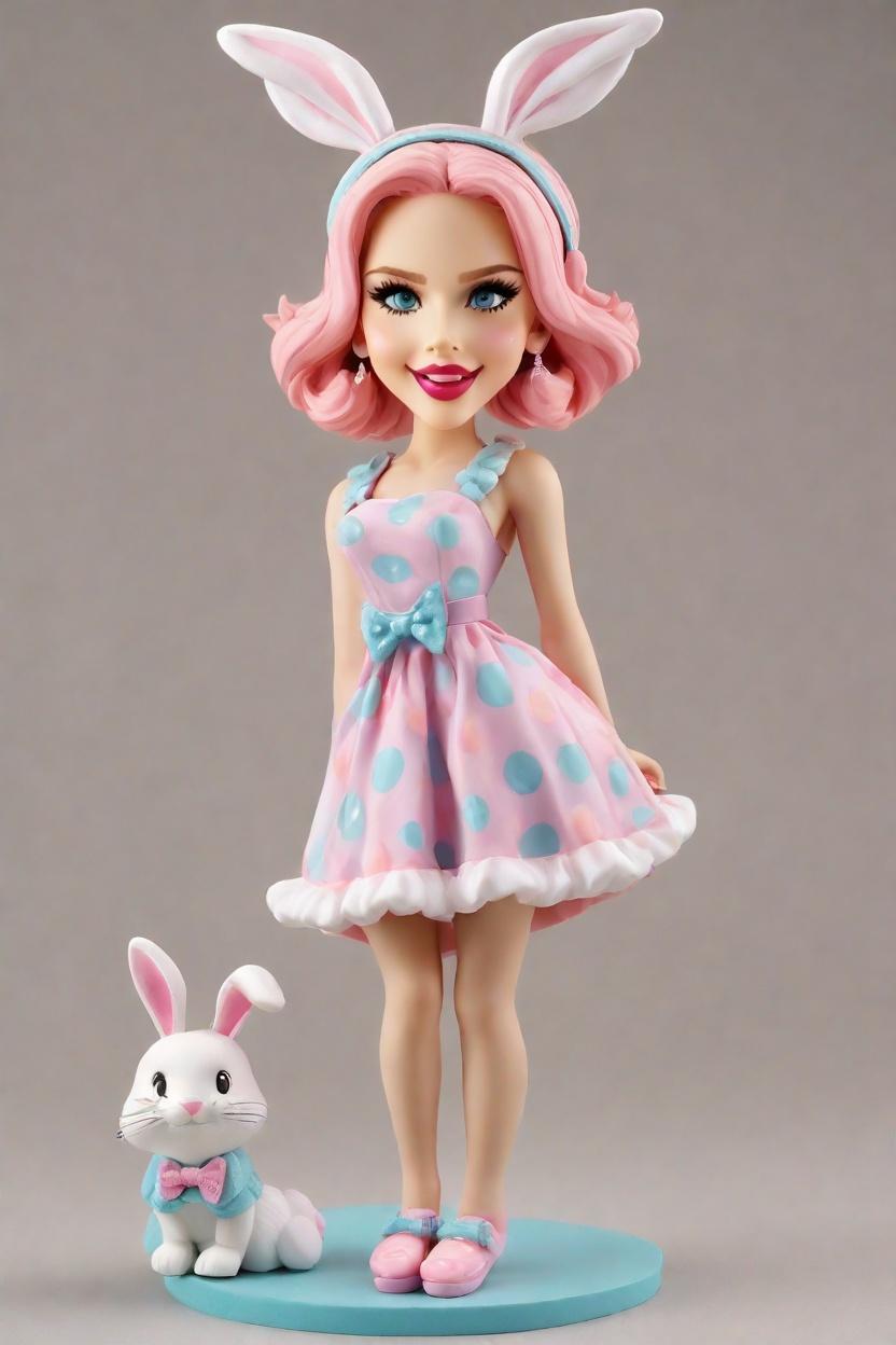 Easter's Playful Side Unveiled: A Bobblehead Figurine's Journey,She Winked at Spring: A Playful Easter Bobblehead Story