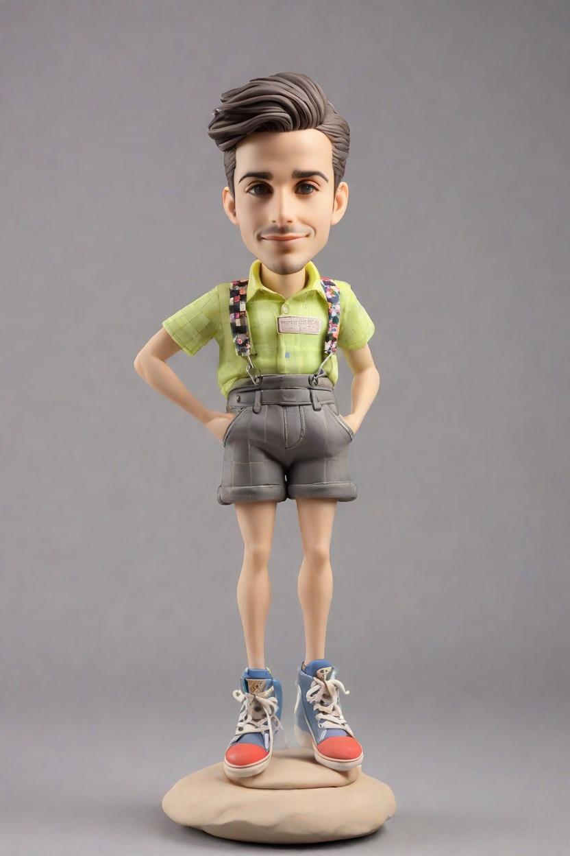 The Playful Wink of Custom Bobblehead Dolls: A Neon-Infused Twist on Personalized Figurines,Meet Bob: The Casual Leaning, Playful Winking Custom Bobblehead That's Taking Over My Feed!