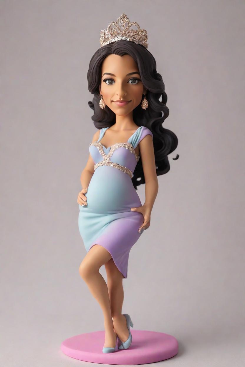 Custom Baby Shower Figurine Bobblehead,She Created a Playful Wink Bobblehead for Her Shower