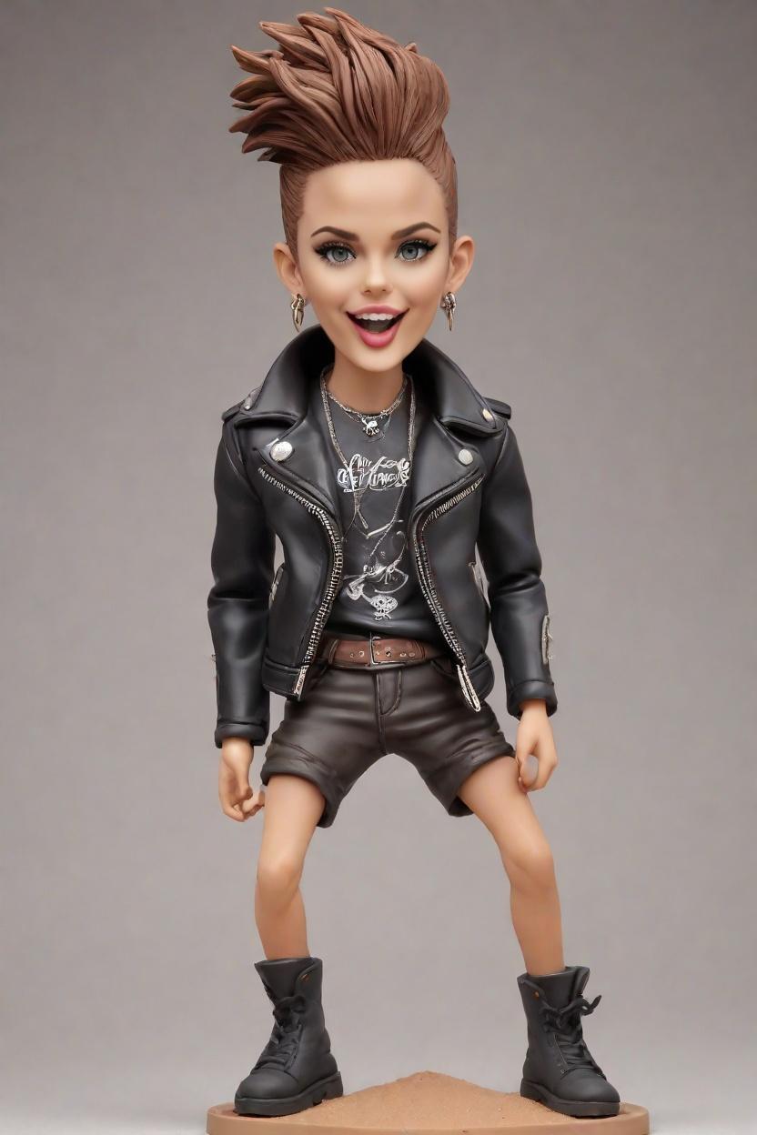 Custom Rockstar Custom Bobblehead,She's Strumming Her Way to Fame: Create Your Own Bobblehead Doll