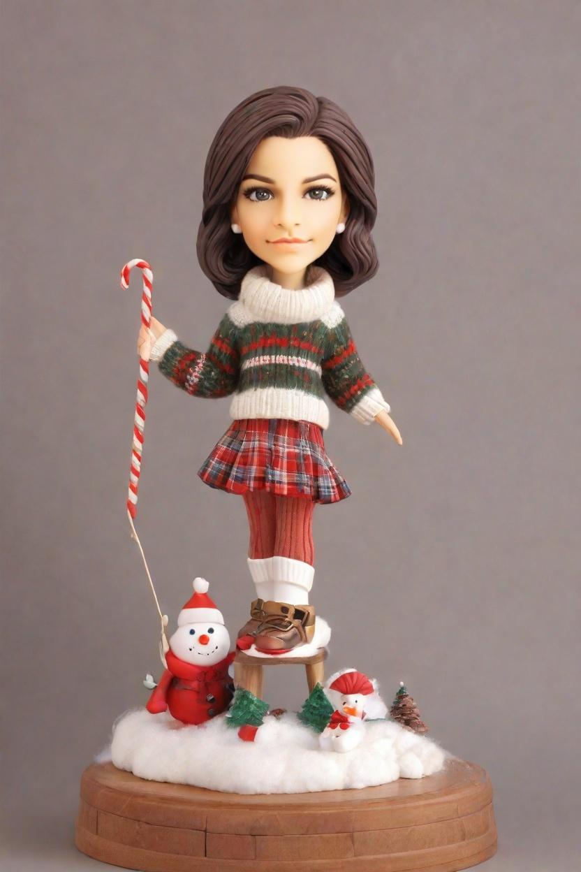custom Professional Development Christmas Bobblehead,She Created Her Own Classic Christmas Cheer Bobblehead!