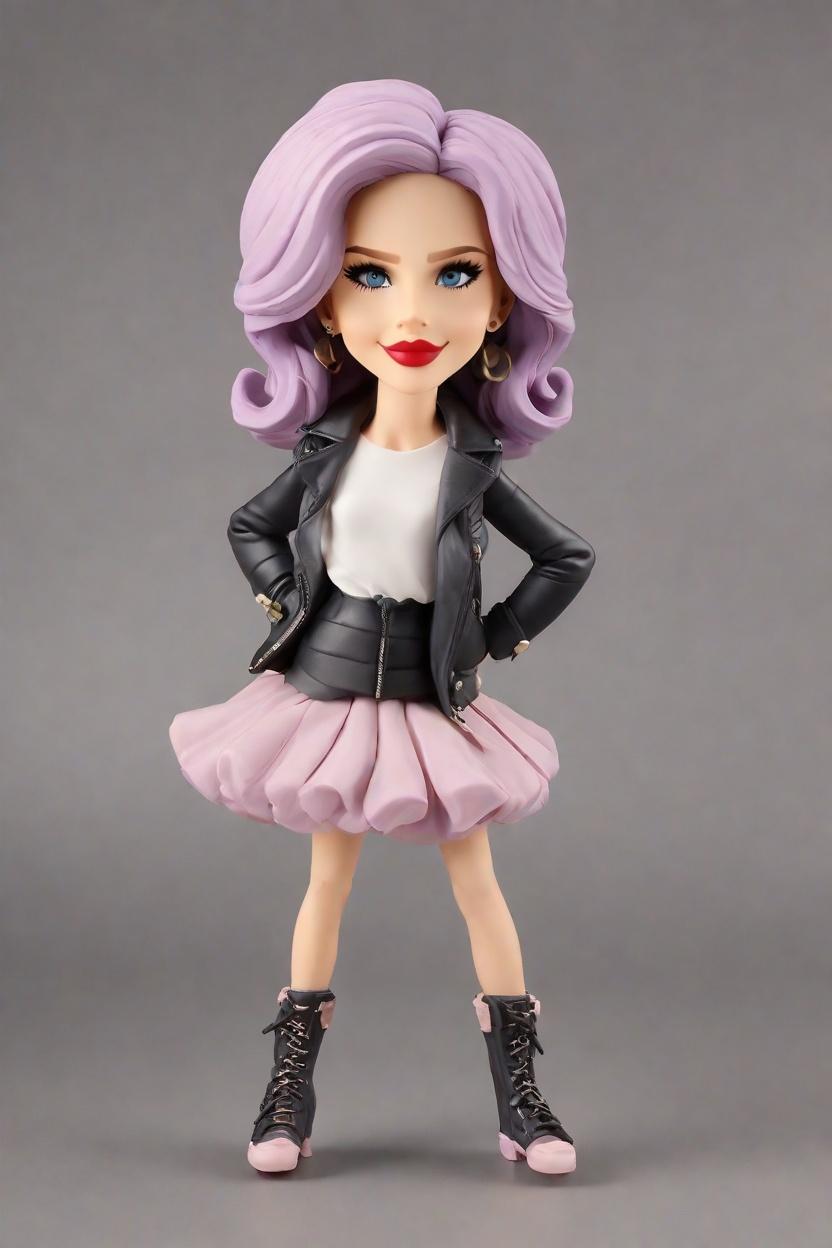 Unique Bobble Head Dolls Custom: The Perfect Personalized Gift for the Boss Lady,She's Got Swagger: Creating My Own Bobblehead Doll in a Leather Jacket and Tutu