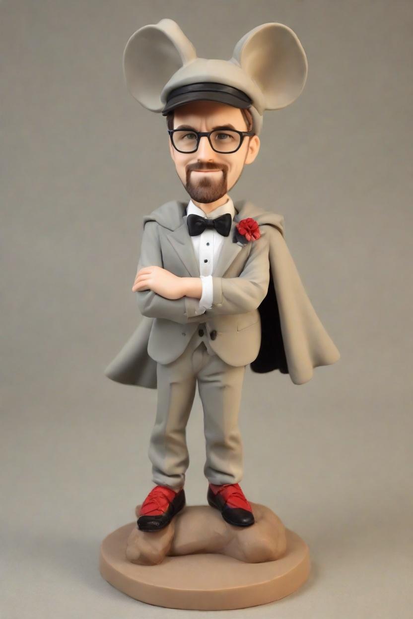 The Playful Hero: A Bobblehead Tale of Mismatched Socks and Bow Ties,My Superhero Mini-Me: A Quirky Twist on the Classic Figurine