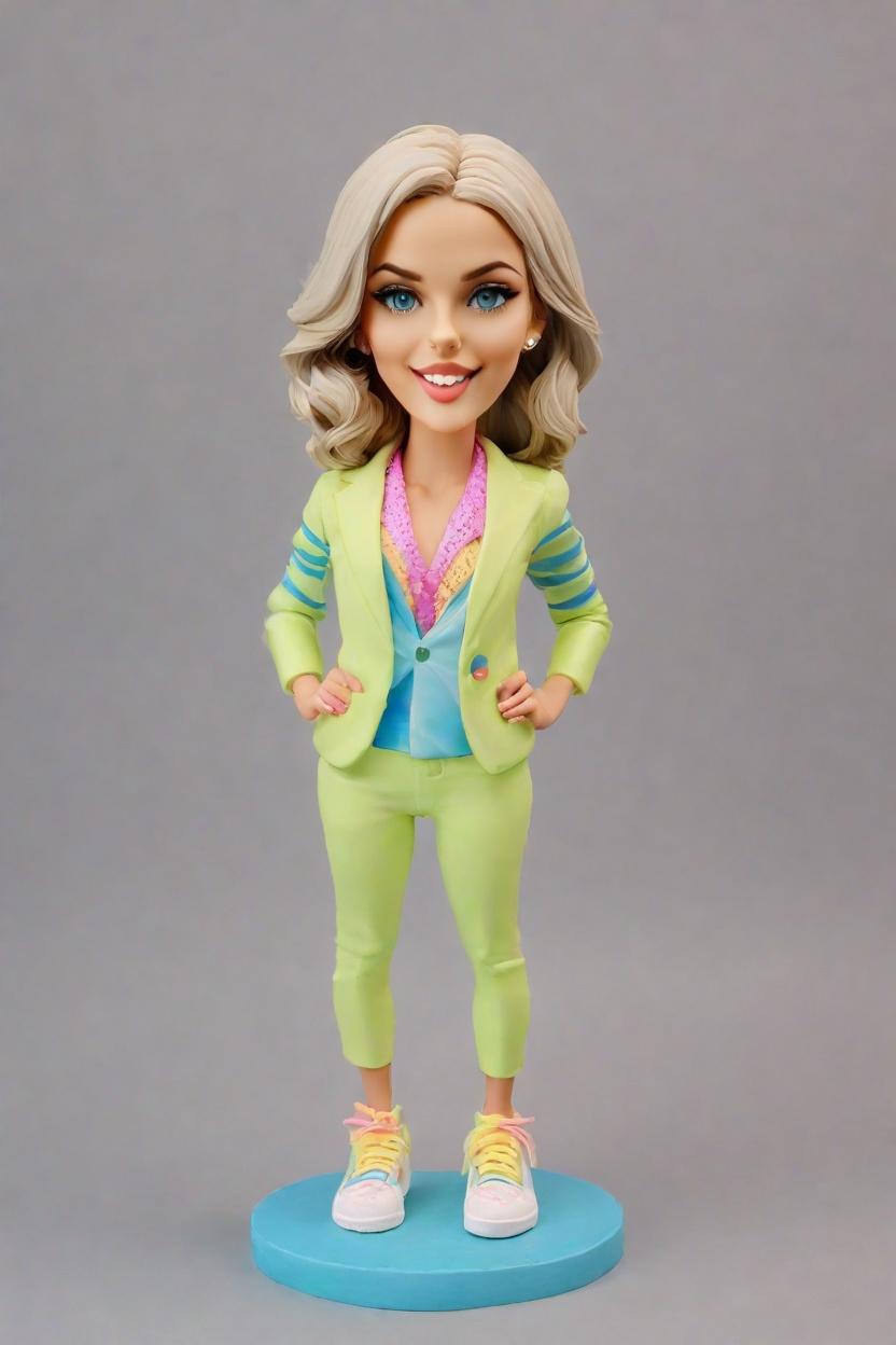 custom Achievement Celebration bobblehead,She Created Her Own Trophy-Holding Bobblehead!