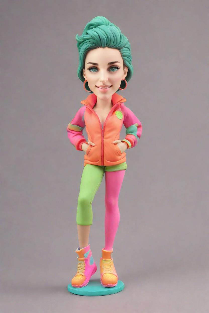 Personalized Bobblehead Dolls: The New Trend in Fashionable Sports Memorabilia,She's Got Game and Style: Creating Her Own Bobblehead Doll in Neon Leggings