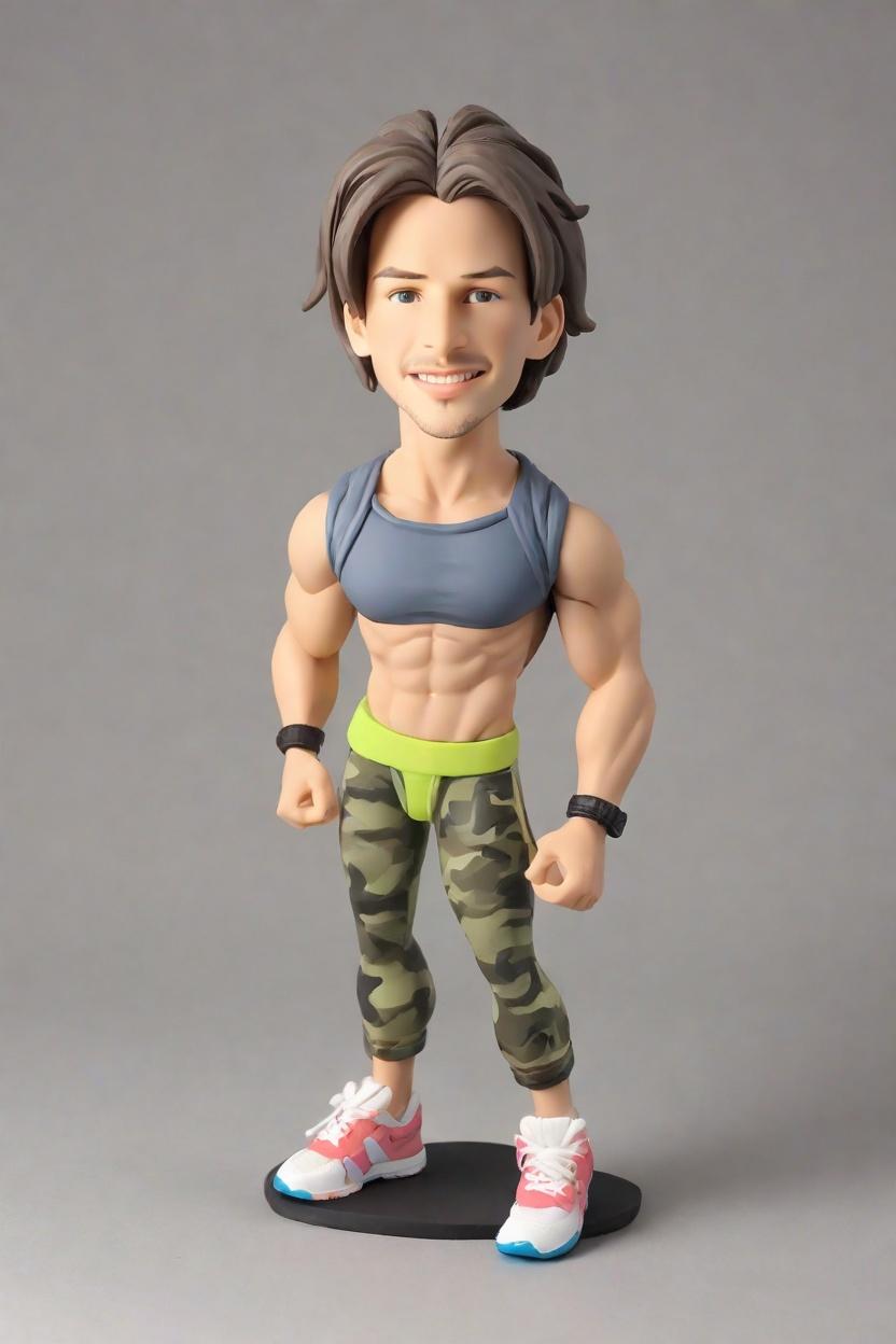 Custom Fitness Flexing Bobblehead,John Just Created His Ultimate Workout Buddy Bobblehead!