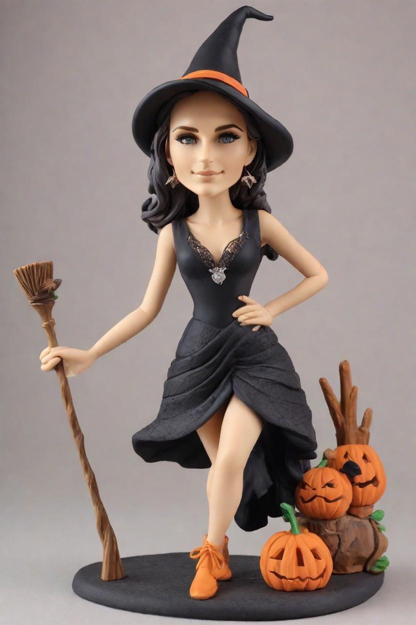 Spooky Sassy Custom Bobblehead,She Created a Sassy Witch Bobblehead Doll!