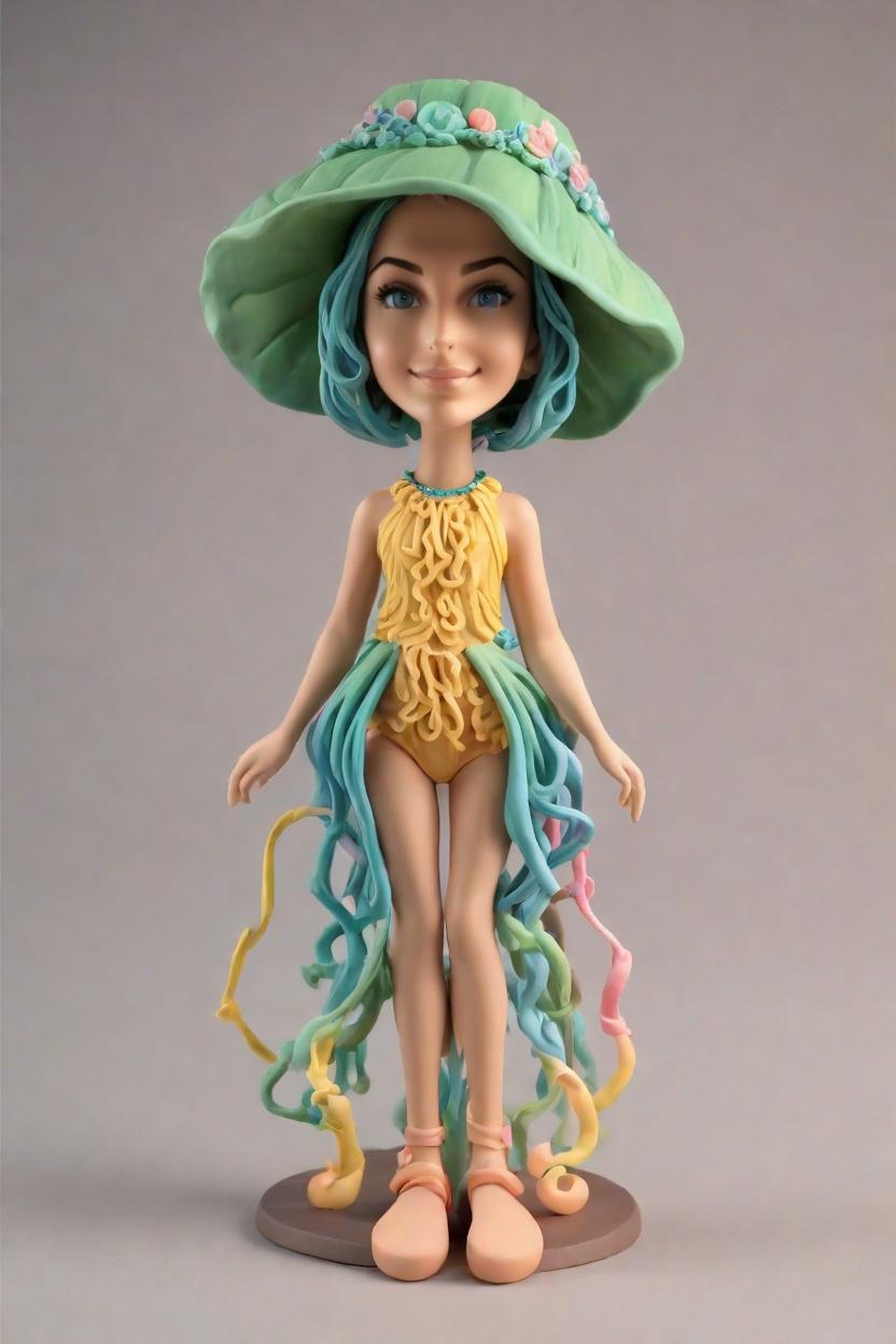 Custom Ocean Themed Bobblehead,She Created Her Own Jolly Jellyfish Bobblehead!