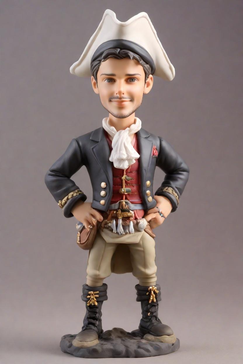 Custom Halloween Mischief Pirate Bobblehead,He Made His Own Mischievous Pirate Bobblehead Doll!