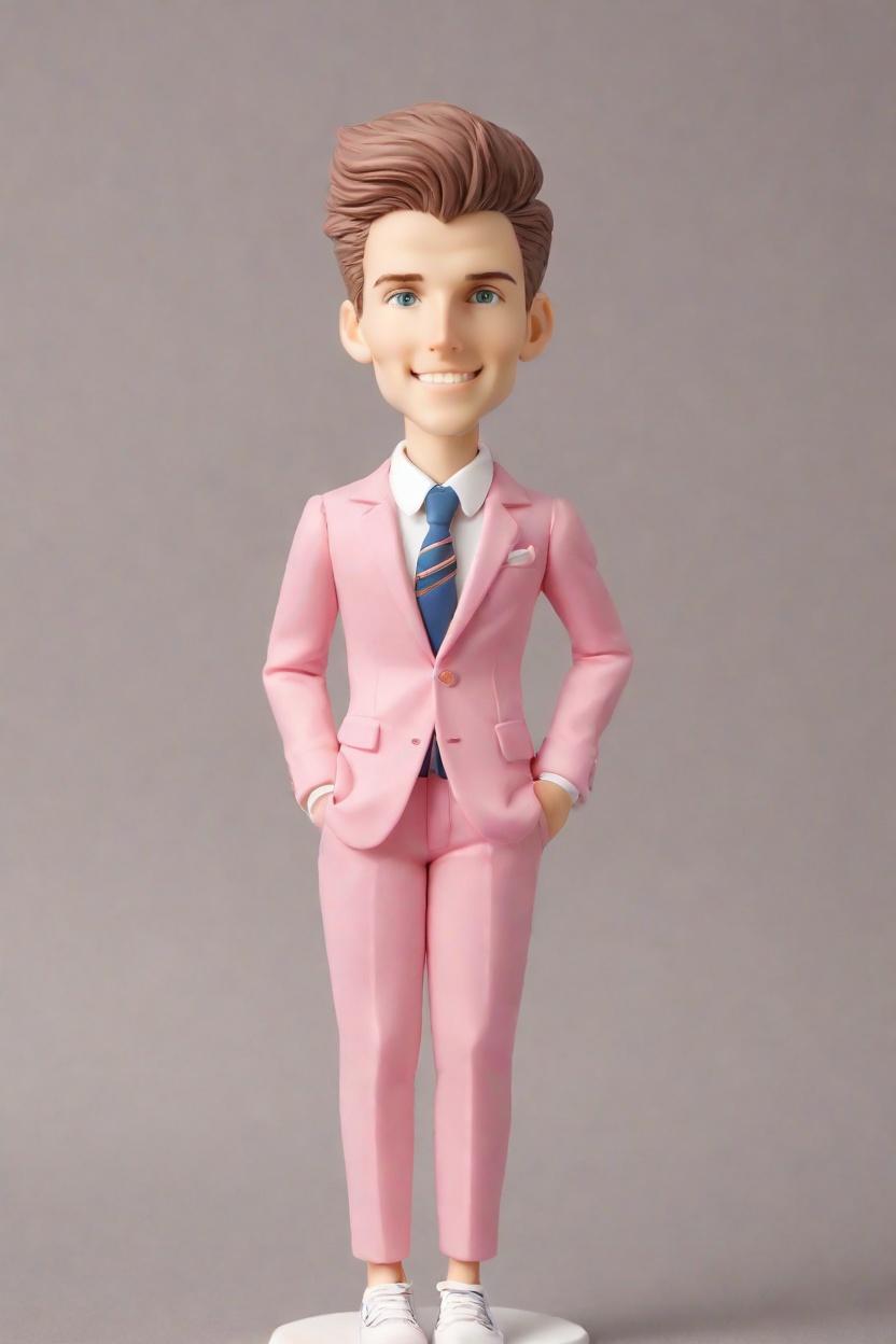 Custom Romantic Gesture Bobblehead,He Just Created His Own Playful Wink Bobblehead! 😜