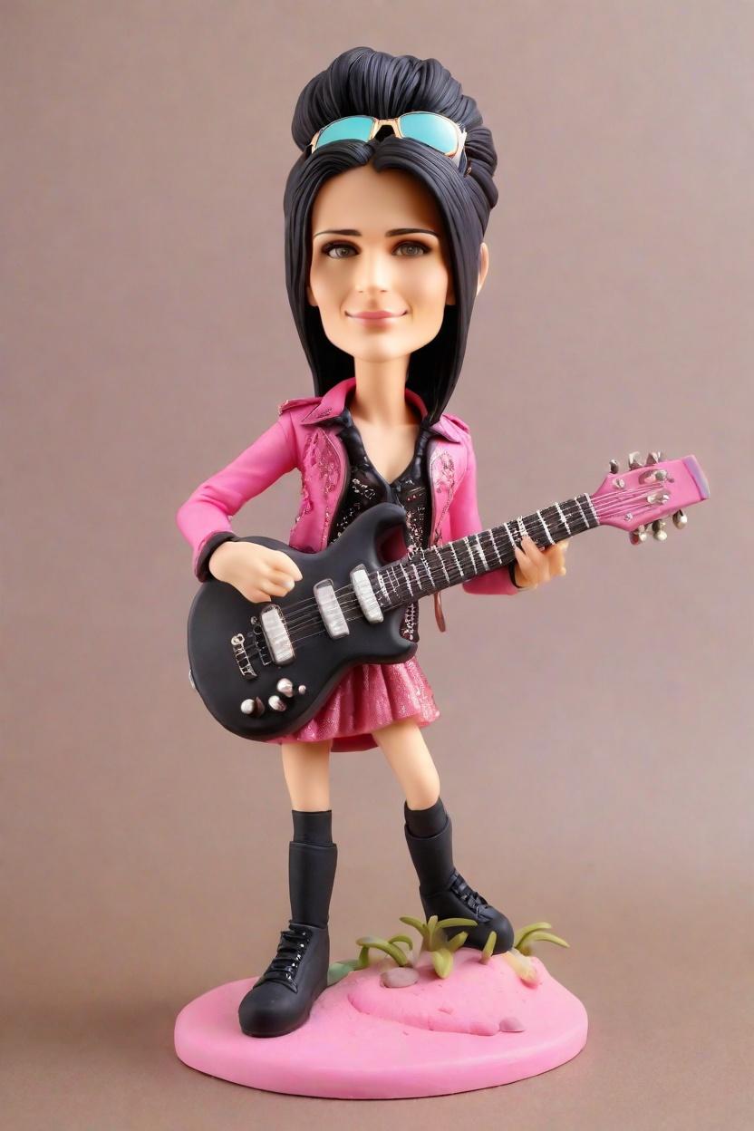Custom Rockstar Party Figurine Bobblehead,She Made Her Own Rockstar Bobblehead Doll! 🎸💃