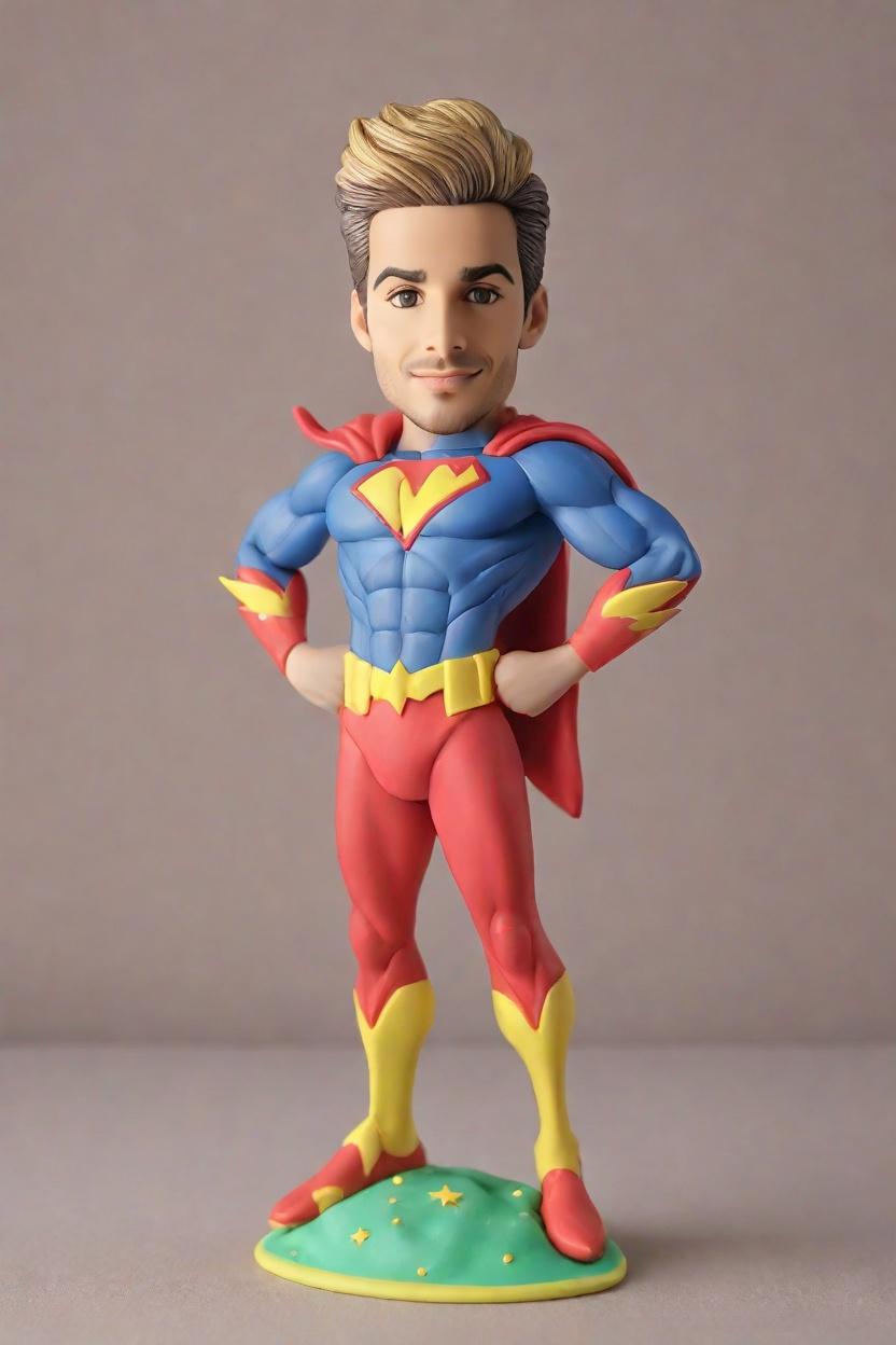 Custom Superhero Stance Bobblehead,He Made His Own Superhero Bobblehead Doll!