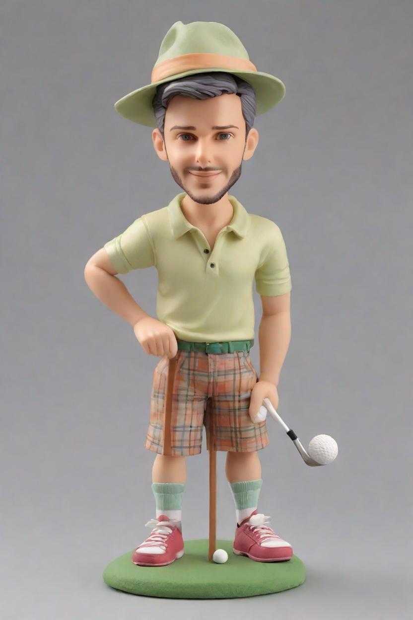 Personalized Custom Bobbleheads: The Ultimate Golfing Companion,Meet 'Winkie' - My Quirky Custom Bobblehead Doll That's the Talk of the Golf Course!