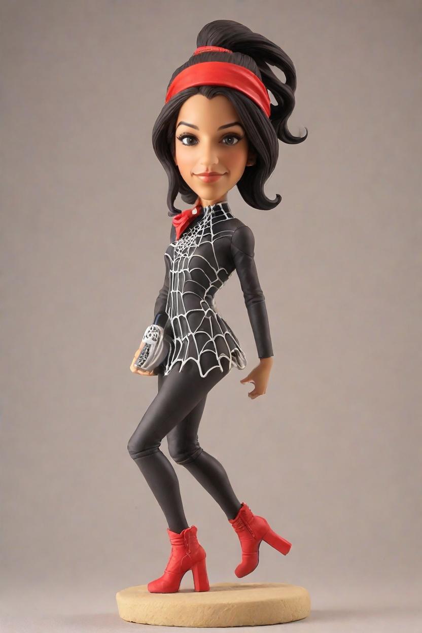 Spider-Leap Custom Heroine Bobblehead,She Nailed Her Own Bobblehead Look! 🕷️