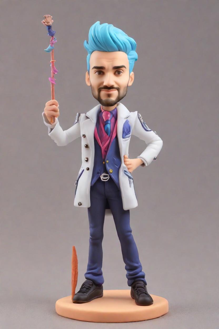 custom Wizard Wave Bobblehead,John's Magical Punk Wizard Bobblehead Adventure