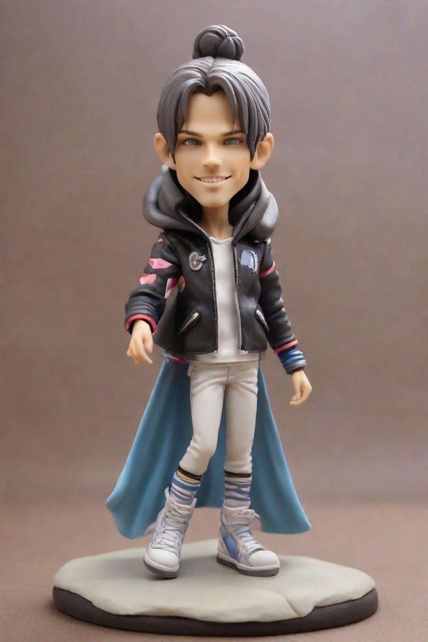 Custom Heroic Playful Bobblehead,He Made His Own Bobblehead Doll: A Heroic Pose Wink!