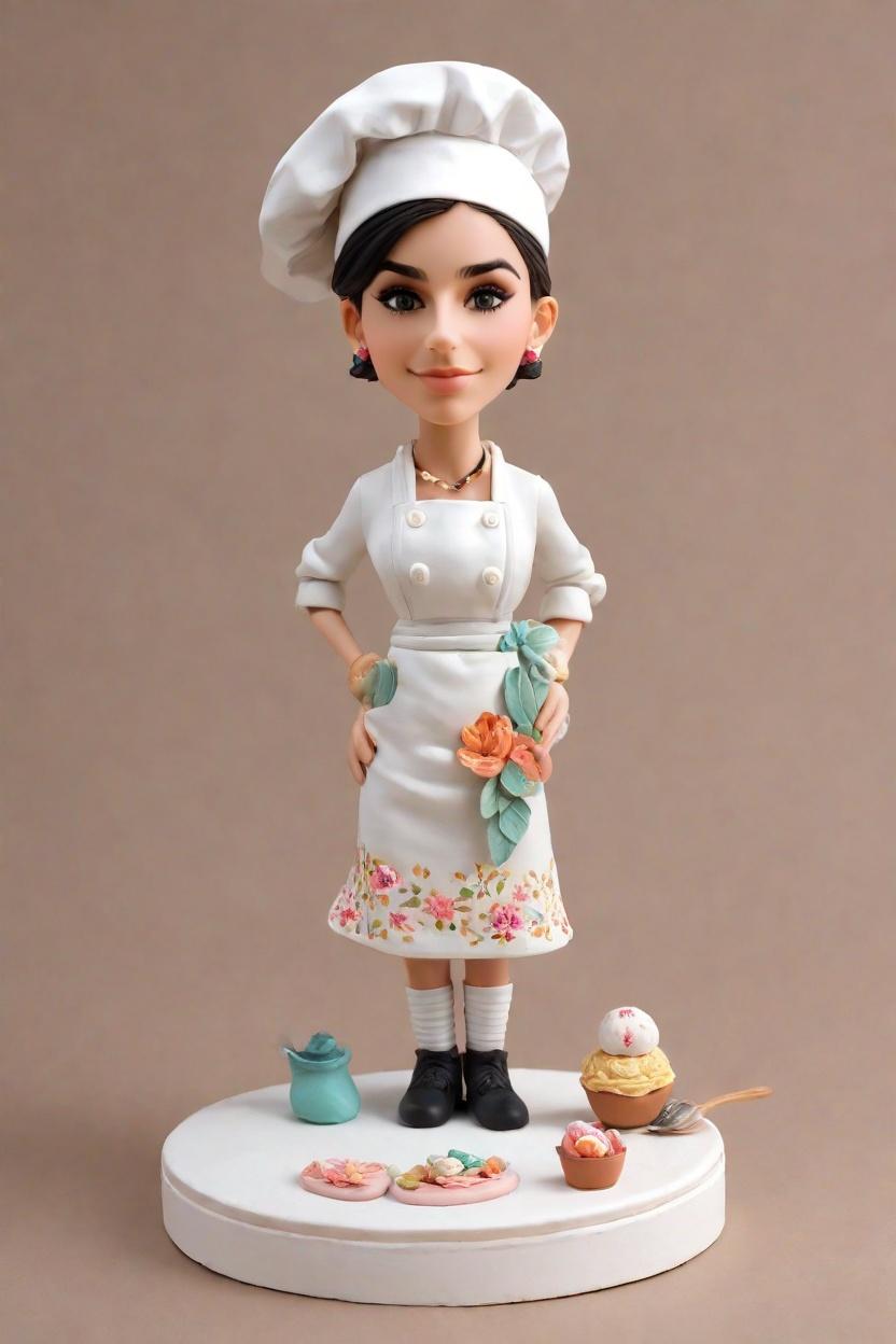 Custom Chef's Kitchen Bobblehead,She's Crafting Her Own Whimsical Chef Bobblehead!