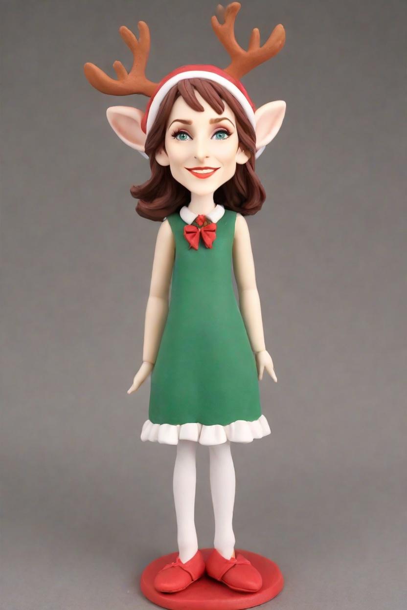Festive Fashion Statement: How a Custom Bobblehead Doll in Mismatched Reindeer Socks Stole the Holiday Spotlight,She's Got Swagger: My Custom Bobblehead Doll in a Red Velvet Dress is the Ultimate Christmas Figurine!