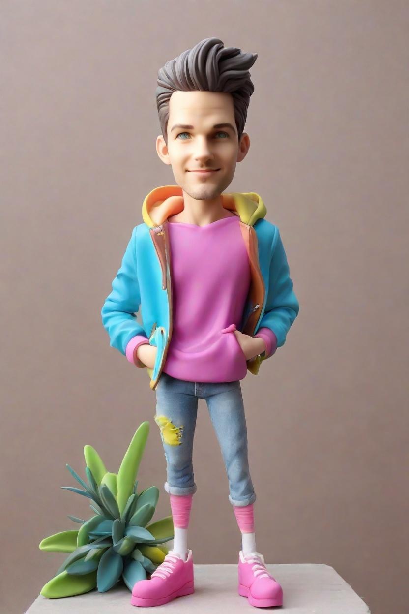 Casual Fun Custom Bobblehead,He Made His Own Wink-Worthy Bobblehead!