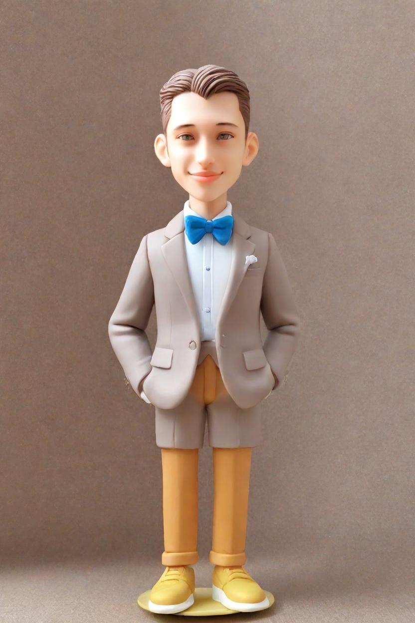 The Confident Stance: Tailoring the Perfect Bobblehead for Business Success,Confidently Pocketing Success: A Businessman's Mini-Me Bobblehead Journey