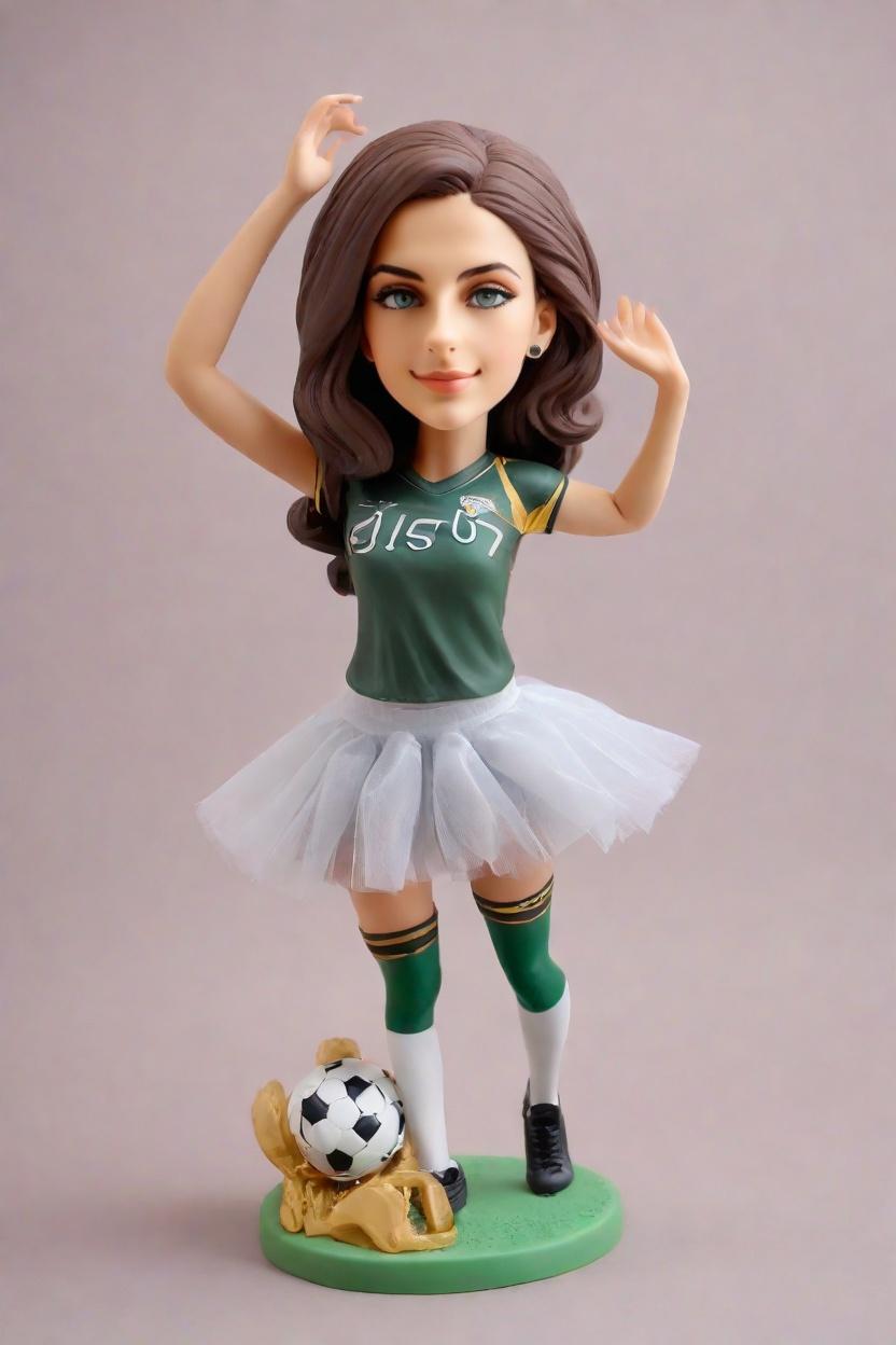 Victory Moment Custom Sparkle Bobblehead,She Nailed It! My Soccer Star Bobblehead Doll