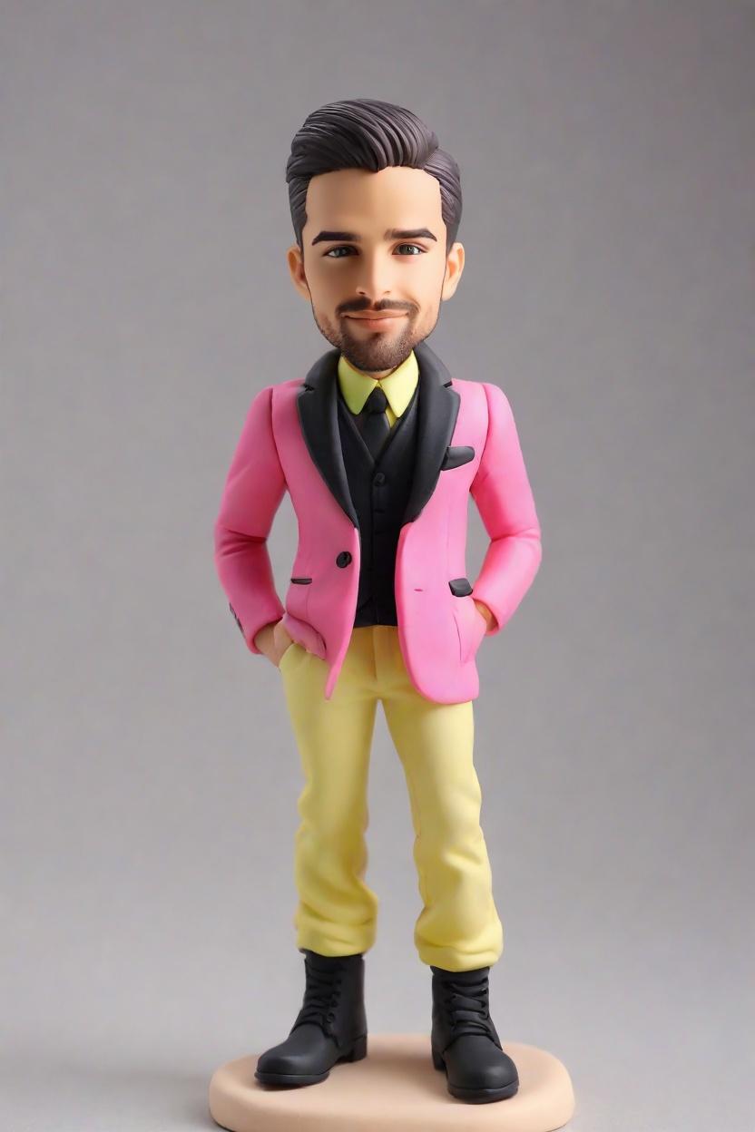 Confident Custom Bold Bobblehead,He Made His Own Stylish Bobblehead Doll!
