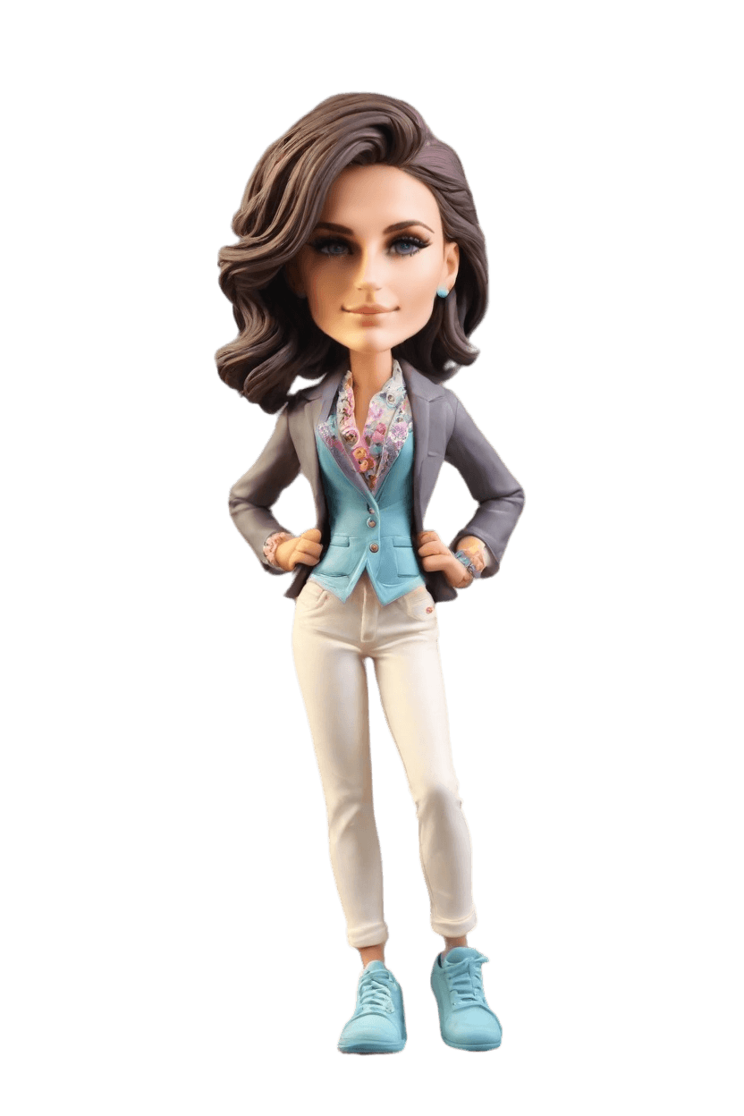 custom Empowerment Chic bobblehead,She crafted her own Confidently Standing bobblehead doll!