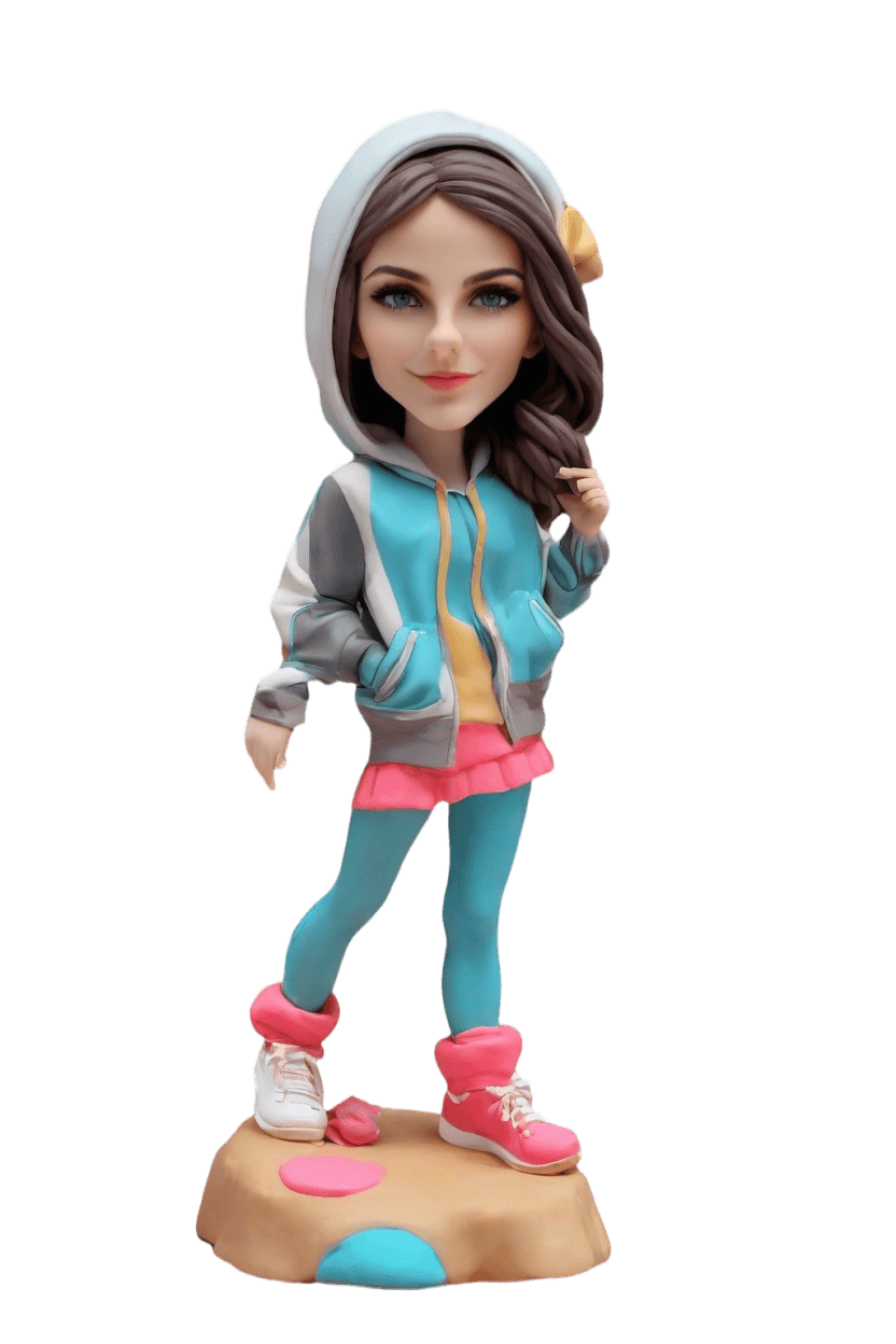 Gaming Chic Custom Bobblehead,She's Got Game: Create Your Own Gaming Bobblehead Doll