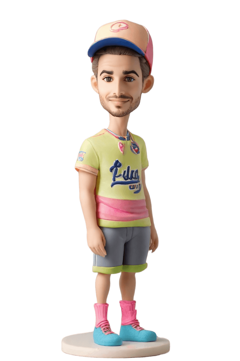 Custom Sports Hero Bobblehead,John Shares His Playful Neon Bobblehead Creation