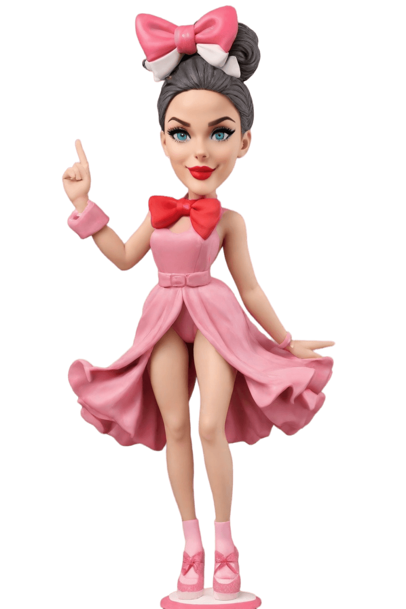 Joyful Leap Custom Sparkle Bobblehead,She's Jumping for Joy with Her New Bobblehead!