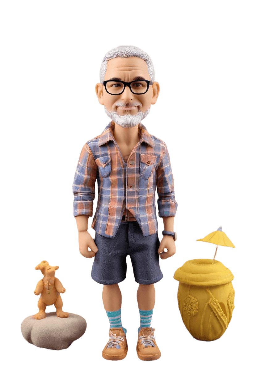 Casual Fun Custom Bobblehead,He Just Created His Own Playful Wink Bobblehead!